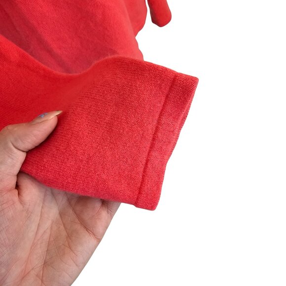 Lands End 100% Cashmere Bright Pink Mock Neck Sweater S M - Picture 2 of 8